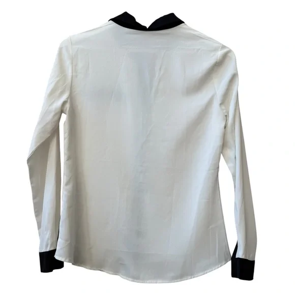 Allegra K Collared Button Down Blouse Top Long Sleeve Office Career NWT Size XS - Picture 2 of 9